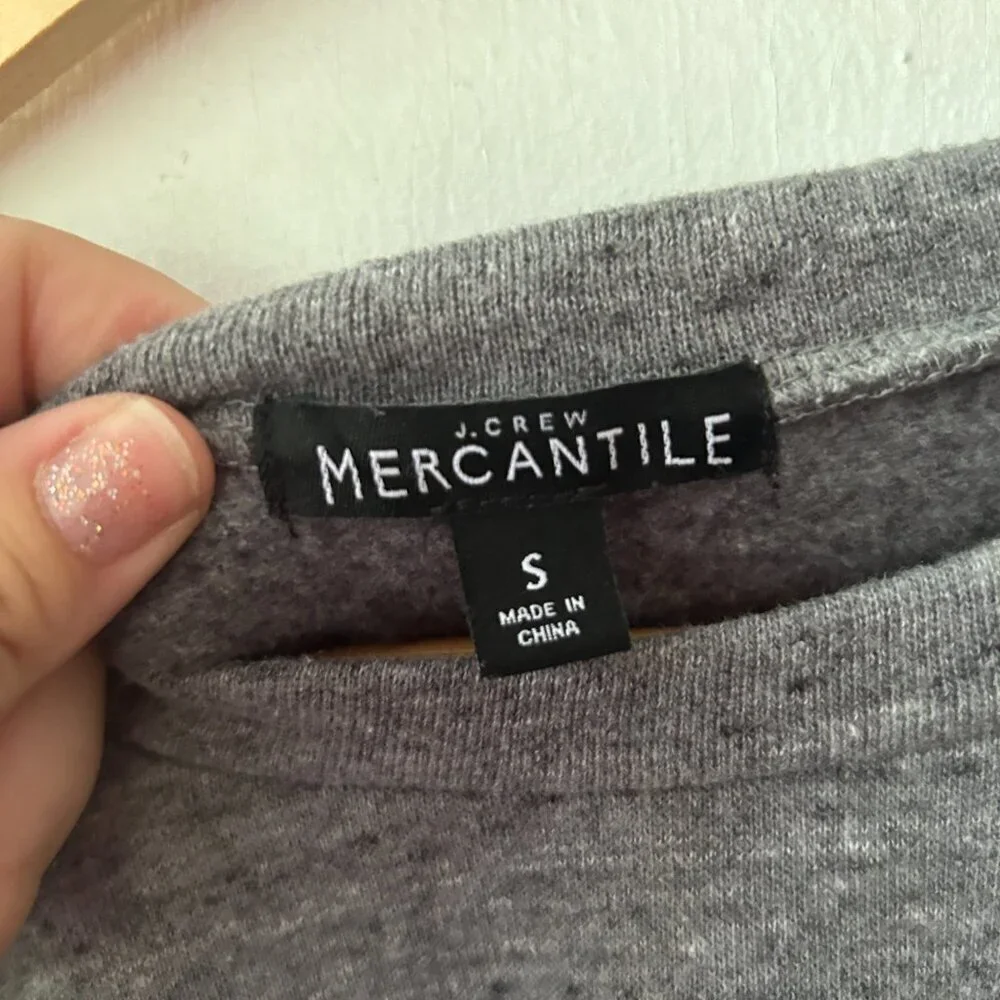 J.Crew Mercantile Top Small Gray Ruffle‎ Front Thick Old Money Preppy